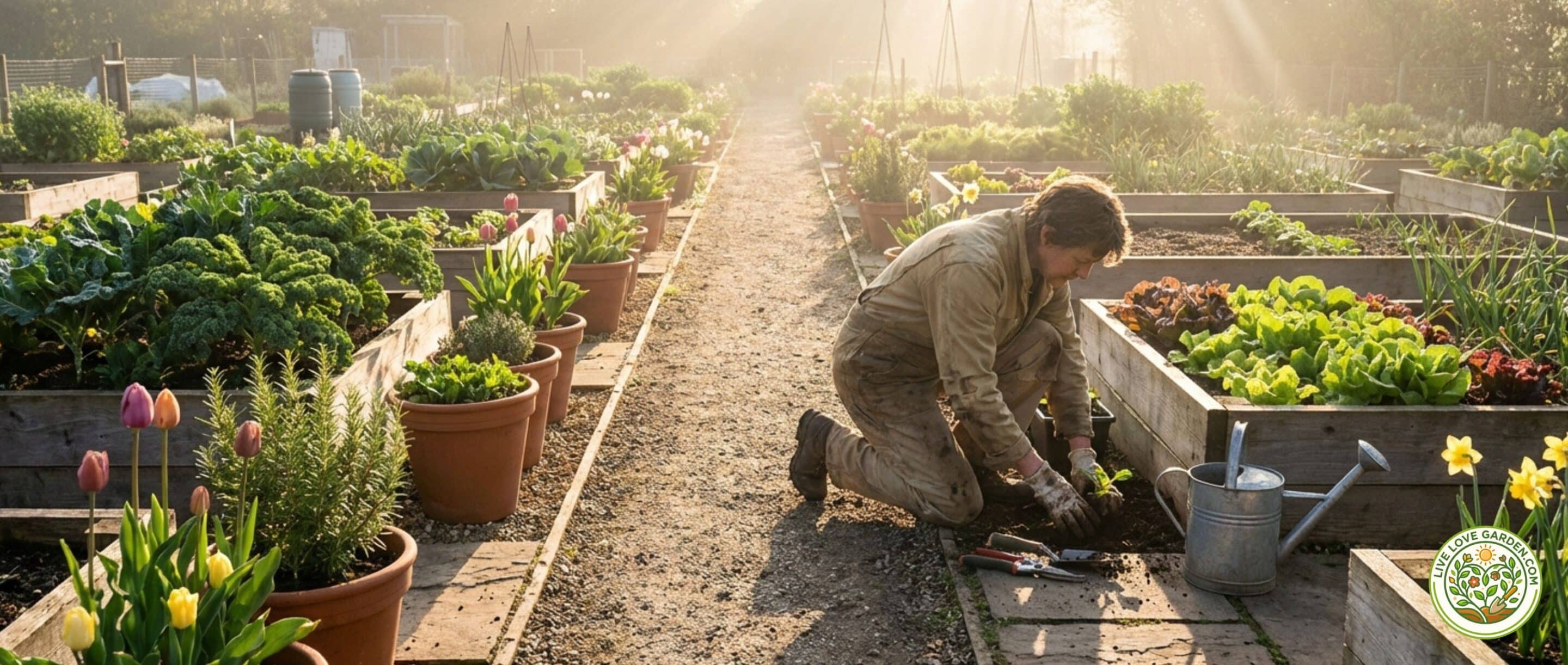 Spring Planting Guide 2026 man in massive raised bed garden