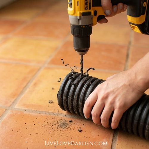 DIY Self-watering gardening container Drill holes