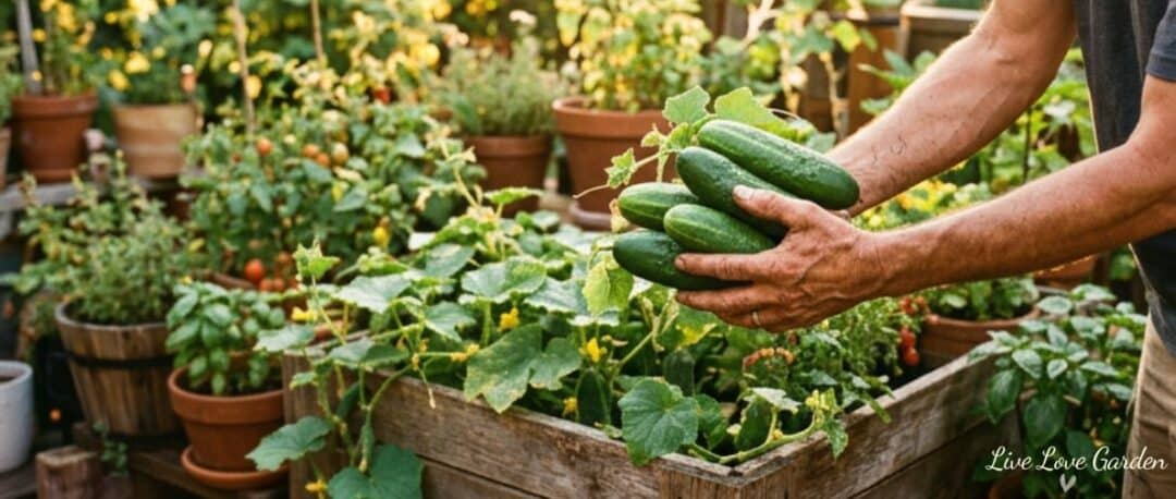 How to grow cucumbers in containers harvesting