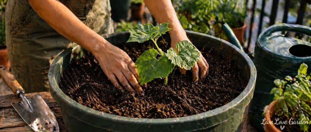 How to grow cucumbers in containers baby cucumber in large pot