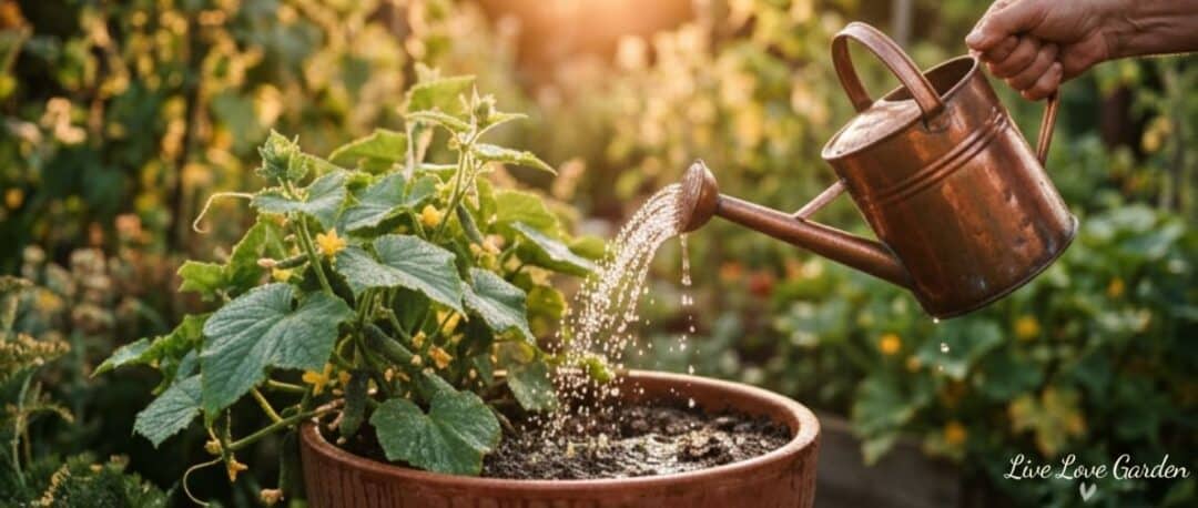 How to grow cucumbers in containers water