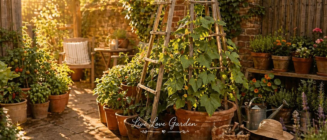 Trellis how to grow cucumbers in containers