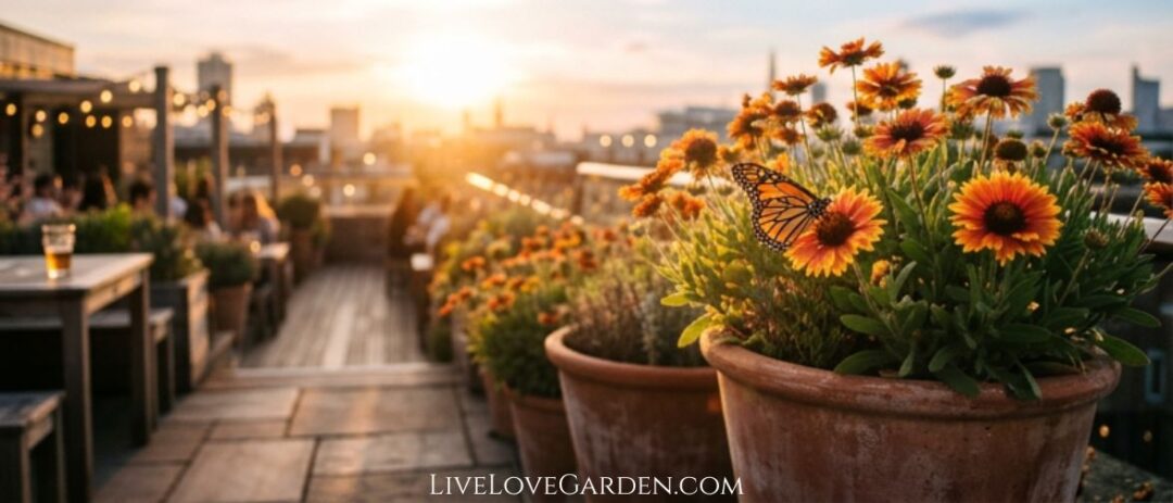 Urban Blanket Flowers in large pots