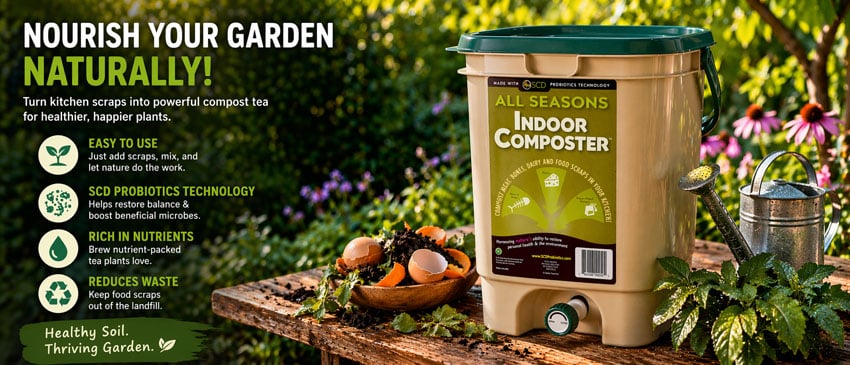 Compost tea bucket that has a spigot