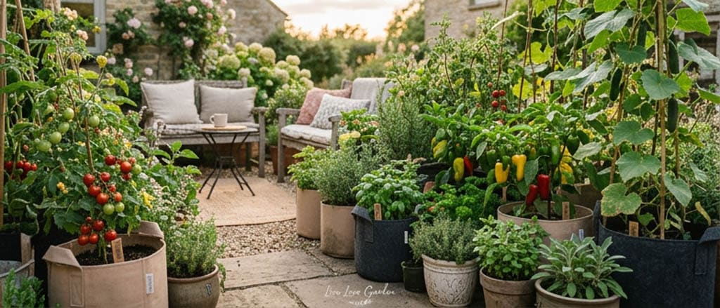Beautiful Edible Patio Garden