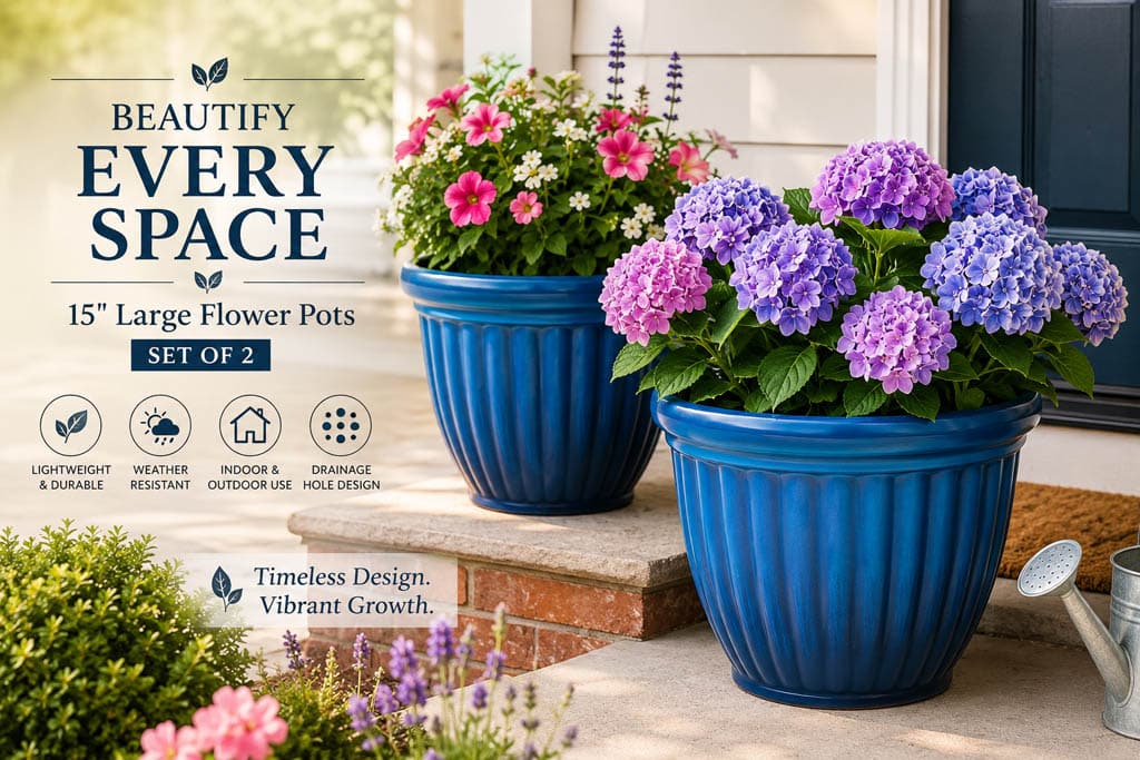 Bright Blue Flower Pots