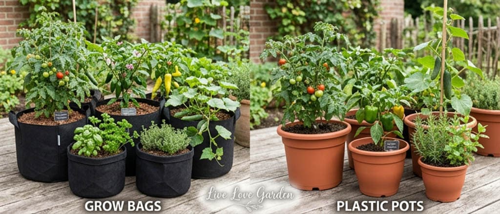 Grow Bags vs Plastic Pots — Comparison