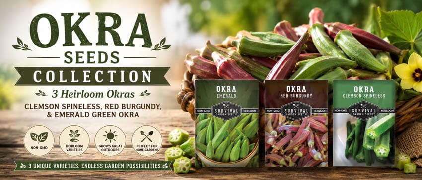 Okra Seed Trio Perfect for Dry Arid Climates